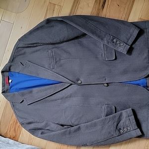 Boden 44r cotton herringbone grey blazer